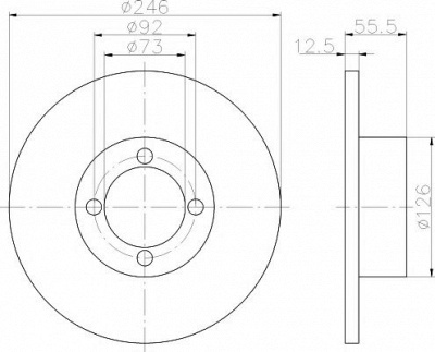 HELLA PAGID 8dd355100141 -  Тормозной диск
